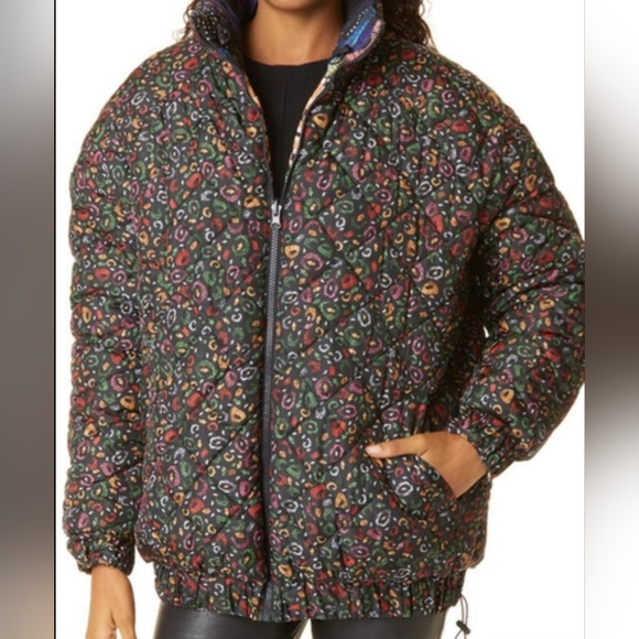 NWT FARM Rio Reversible Puffer Jacket Coat Copper Gold Metallic - Picture 14 of 16